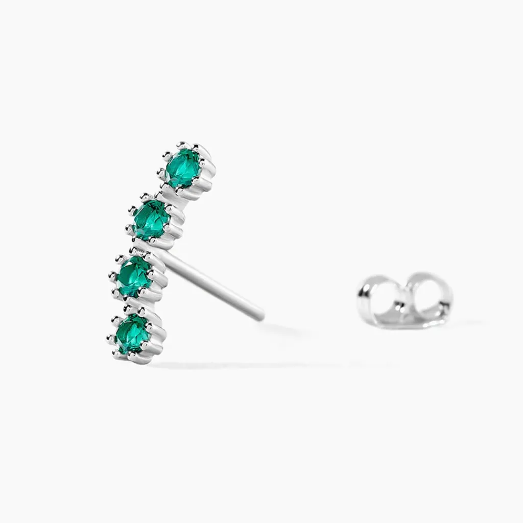 Histoire d'Or Boucles D'oreilles Puces Karrie Argent Blanc Oxyde De Zirconium argent blanc oxyde vert Best