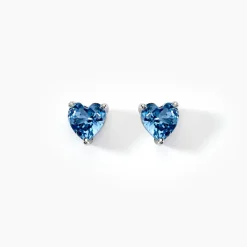 Histoire d'Or Boucles D'oreilles Puces Kelvyn Argent Blanc Oxyde De Zirconium argent blanc oxyde bleu sky Outlet