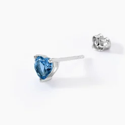 Histoire d'Or Boucles D'oreilles Puces Kelvyn Argent Blanc Oxyde De Zirconium argent blanc oxyde bleu sky Outlet