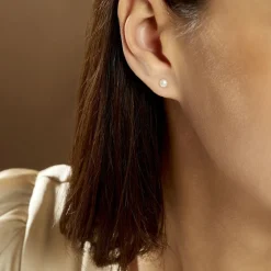 Histoire d'Or Boucles D'oreilles Puces Kesya Nacres Bouton Or Jaune Perle De Culture New