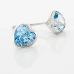 Histoire d'Or Boucles D'oreilles Puces Klodina Or Blanc Topaze Outlet