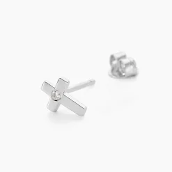 Histoire d'Or Boucles D'oreilles Puces Laurice Argent Blanc Oxyde De Zirconium Sale