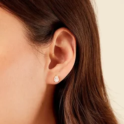 Histoire d'Or Boucles D'oreilles Puces Lyncia Plaqué Or Jaune Oxyde De Zirconium Outlet