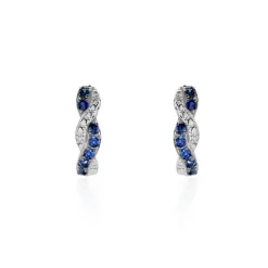 Histoire d'Or Boucles D'oreilles Puces Ligera Or Blanc Saphir Et Diamant Discount