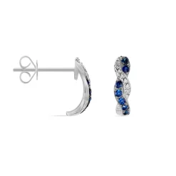 Histoire d'Or Boucles D'oreilles Puces Ligera Or Blanc Saphir Et Diamant Discount
