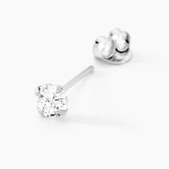 Histoire d'Or Boucles D'oreilles Puces Laena Argent Blanc Oxyde De Zirconium