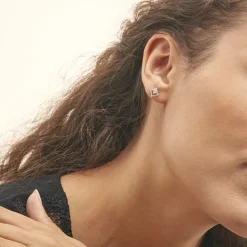 Histoire d'Or Boucles D'oreilles Puces Liana Or Blanc Diamant Hot