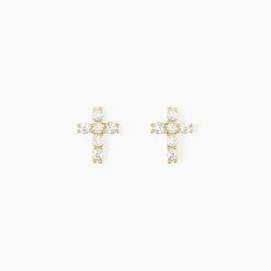 Histoire d'Or Boucles D'oreilles Puces Luna Or Jaune Oxyde De Zirconium Clearance