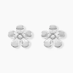 Histoire d'Or Boucles D'oreilles Puces Locmae Argent Blanc New