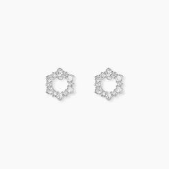 Histoire d'Or Boucles D'oreilles Puces Louwenn Argent Blanc Oxyde De Zirconium Sale