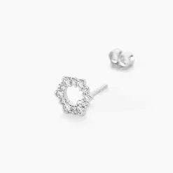 Histoire d'Or Boucles D'oreilles Puces Louwenn Argent Blanc Oxyde De Zirconium Sale