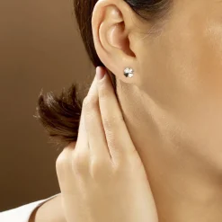 Histoire d'Or Boucles D'oreilles Puces Luce Argent Blanc Oxyde De Zirconium Sale