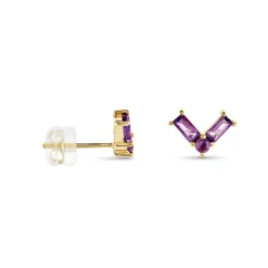 Histoire d'Or Boucles D'oreilles Puces Lavender Or Jaune Améthyste or jaune améthyste violet Outlet