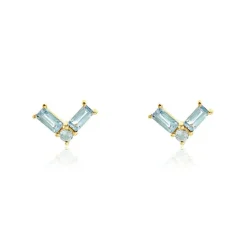 Histoire d'Or Boucles D'oreilles Puces Lavender Or Jaune Topaze or jaune topaze bleu sky Best