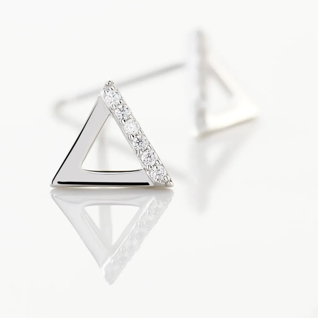 Histoire d'Or Boucles D'oreilles Puces Lorena De Zirconium argent blanc oxyde