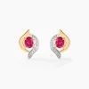 Histoire d'Or Boucles D'oreilles Puces Lydia Or Bicolore Rubis Outlet