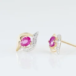 Histoire d'Or Boucles D'oreilles Puces Lydia Or Bicolore Rubis Outlet