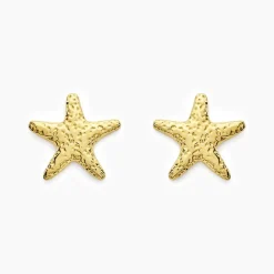 Histoire d'Or Boucles D'oreilles Puces Mermaid Acier Jaune New