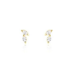 Histoire d'Or Boucles D'oreilles Puces Mix And Match Or Jaune Oxyde De Zirconium New