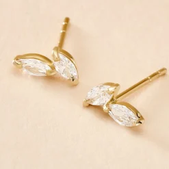 Histoire d'Or Boucles D'oreilles Puces Mix And Match Or Jaune Oxyde De Zirconium New