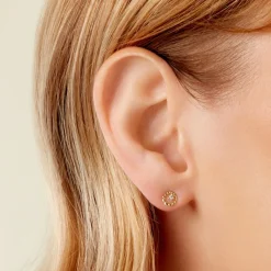 Histoire d'Or Boucles D'Oreilles Puces Mette Or Jaune Oxyde De Zirconium