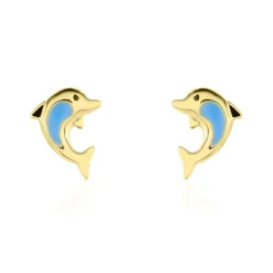 Histoire d'Or Boucles D'oreilles Puces Mael Dauphin Or Jaune Hot