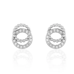 Histoire d'Or Boucles D'oreilles Puces Magou Argent Blanc Oxyde De Zirconium Sale