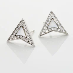 Histoire d'Or Boucles D'oreilles Puces Moric Argent Blanc Oxyde De Zirconium Nacre Sale