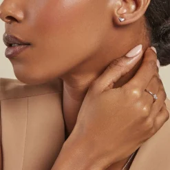 Histoire d'Or Boucles D'oreilles Puces Myhalf argent blanc oxyde