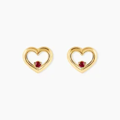 Histoire d'Or Boucles D'oreilles Puces Martella Or Jaune Rubis Best