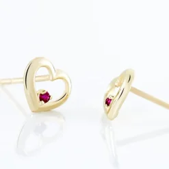 Histoire d'Or Boucles D'oreilles Puces Martella Or Jaune Rubis Best