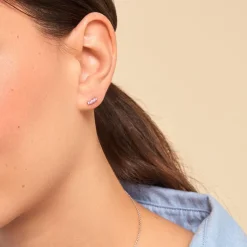 Histoire d'Or Boucles D'oreilles Puces Mai-ly Argent Blanc Oxyde De Zirconium Sale