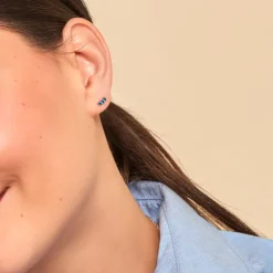 Histoire d'Or Boucles D'oreilles Puces Mai-ly Argent Blanc Spinelle Hot