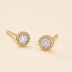 Histoire d'Or Boucles D'oreilles Puces Mon 1er Diamant or jaune diamant Hot