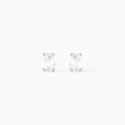 Histoire d'Or Boucles D'oreilles Puces Mathilda Argent Blanc Oxyde De Zirconium Sale