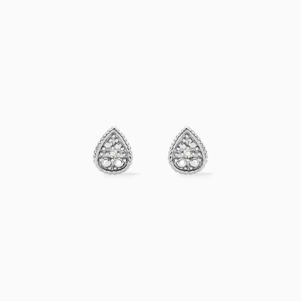 Histoire d'Or Boucles D'oreilles Puces Mon 1er Diamant or blanc diamant Online