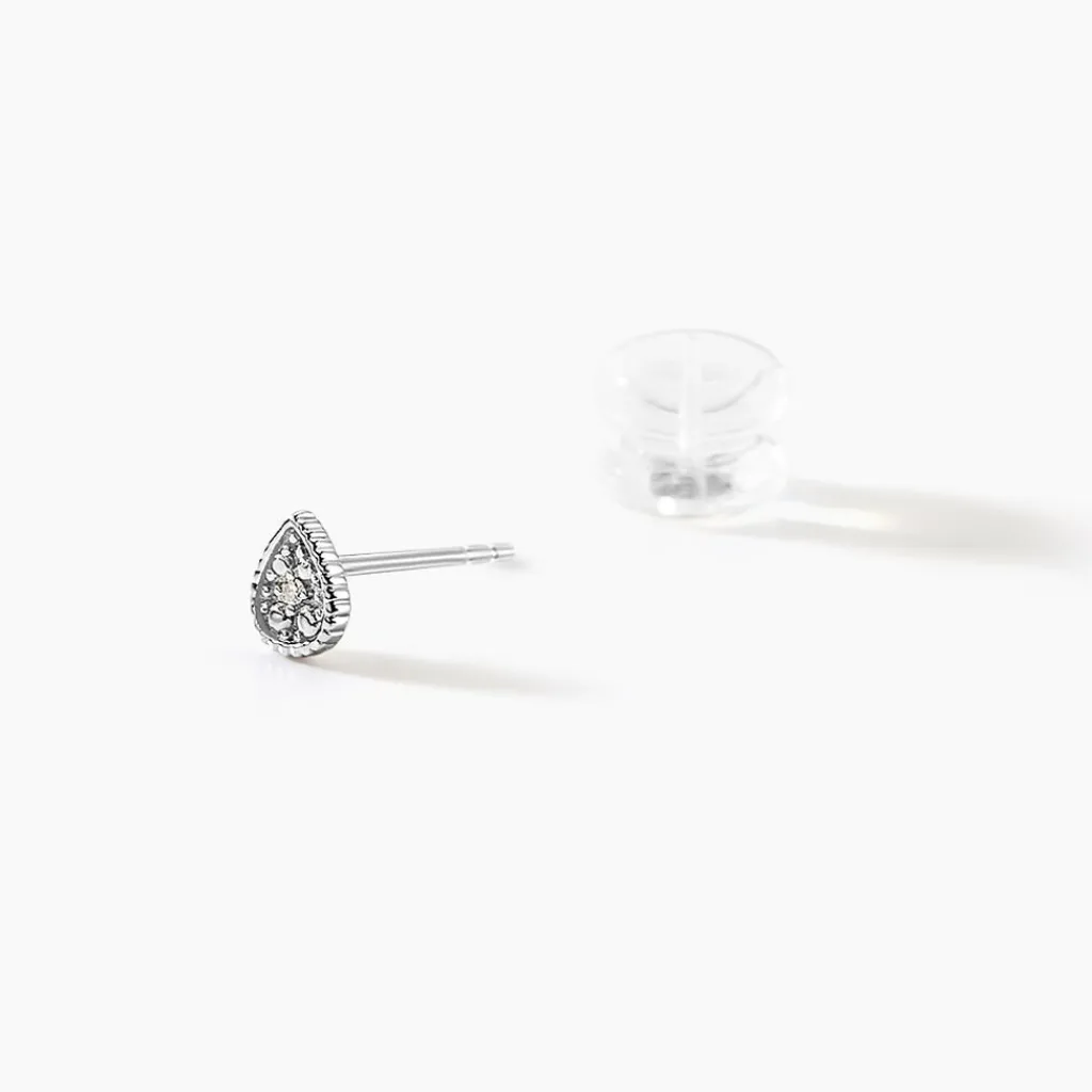 Histoire d'Or Boucles D'oreilles Puces Mon 1er Diamant or blanc diamant Online