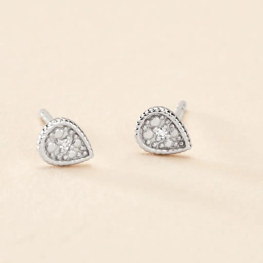 Histoire d'Or Boucles D'oreilles Puces Mon 1er Diamant or blanc diamant Online