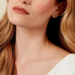 Histoire d'Or Boucles D'oreilles Puces Mai-ly Argent Blanc Spinelle New