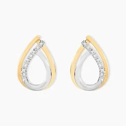 Histoire d'Or Boucles D'oreilles Puces Marilynn Or Bicolore Diamant Blanc Online
