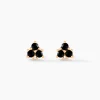 Histoire d'Or Boucles D'oreilles Puces Midnight Royalty Plaqué Or Jaune Oxyde New