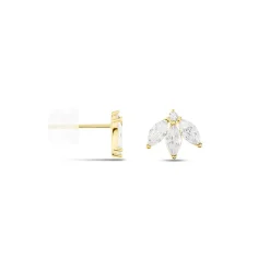 Histoire d'Or Boucles D'oreilles Puces Margret Or Jaune Oxyde De Zirconium New