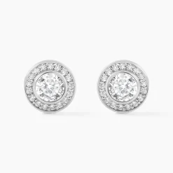 Histoire d'Or Boucles D'oreilles Puces Marquise Argent Blanc Oxyde De Zirconium Hot