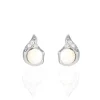 Histoire d'Or Boucles D'oreilles Puces Mellie Argent Blanc Perle De Culture Hot