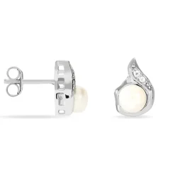 Histoire d'Or Boucles D'oreilles Puces Mellie Argent Blanc Perle De Culture Hot