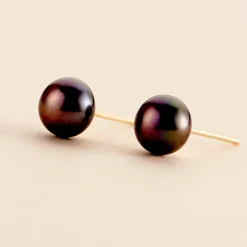 Histoire d'Or Boucles D'oreilles Puces Micaelle Teintees Or Jaune Perle De Culture Outlet