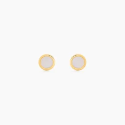 Histoire d'Or Boucles D'Oreilles Puces Nikandros Or Jaune Nacre Best