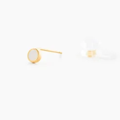 Histoire d'Or Boucles D'Oreilles Puces Nikandros Or Jaune Nacre Best