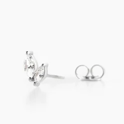 Histoire d'Or Boucles D'oreilles Puces Navette De Zirconium argent blanc oxyde Discount