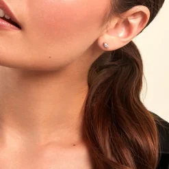 Histoire d'Or Boucles D'oreilles Puces Navette De Zirconium argent rose oxyde